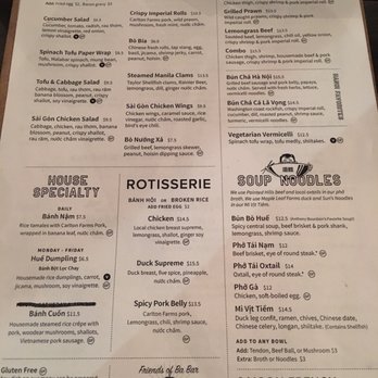 Ba Bar - Menu - Vietnamese Near Me - Seattle, Washington