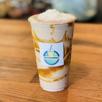 Protein Garden - a cup of iced coffee on a table - Breakfast & Brunch Near Me - Banning, California