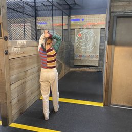 Axe throwing, interactive targets. Axe throwing, interactive targets.