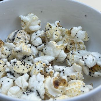 The Lark - Complimentary popcorn at the start of the meal is so good. This bowl was filled and we ate it all. - New American Near Me - Santa Barbara, California The Lark - Complimentary popcorn at the start of the meal is so good. This bowl was filled and we ate it all. - New American Near Me - Santa Barbara, California