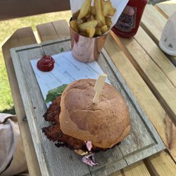 The Plough and Harrow - The Frango Burger with chips