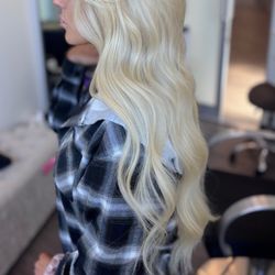 Hair By Taylor - Bleach and tone + root smudge + 22in tape-ins