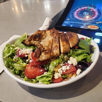 Rock & Brews - Strawberry fields salad with chicken  Very delicious  large portions too - American Near Me - Corning, California