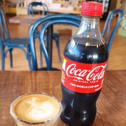 Another cortado & FIFA Coke for The Homie (6/6/26) Inside FIFA Coke label has a sticker (6/7/26)