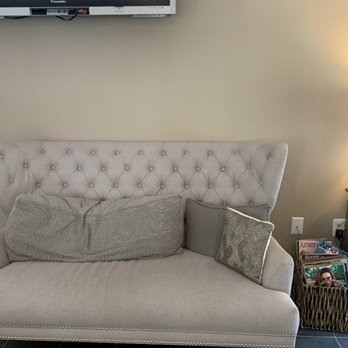 Nu Wave Salon - Waiting area couch - Hair Salons Near Me - Brookfield, Connecticut Nu Wave Salon - Waiting area couch - Hair Salons Near Me - Brookfield, Connecticut