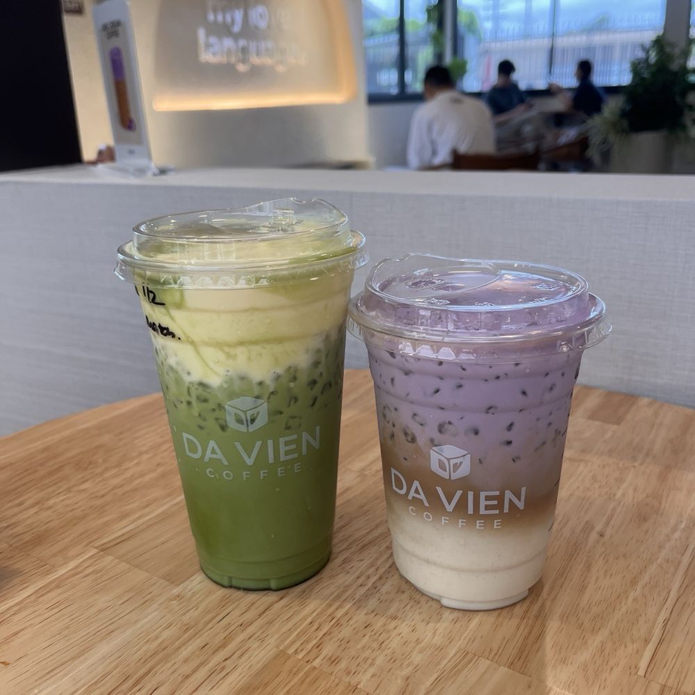 Da Vien Coffee - Banana matcha latte, ube latte - Coffee & Tea Near Me - Arcadia, California