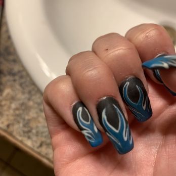 Nails La La - Cut my cuticle and flames are not glossy blue - Nail Salons Near Me - Tallahassee, Florida Nails La La - Cut my cuticle and flames are not glossy blue - Nail Salons Near Me - Tallahassee, Florida