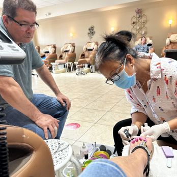 Alpha Spa Nails - Fourth time applying polish. As you can see she is instructing him after I'd been there over an hour. - Nail Salons Near Me - Livonia, Michigan Alpha Spa Nails - Fourth time applying polish. As you can see she is instructing him after I'd been there over an hour. - Nail Salons Near Me - Livonia, Michigan