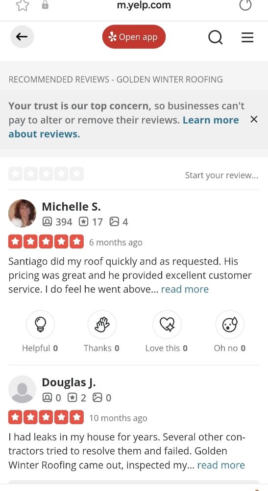 Slide of Golden Winter Roofing