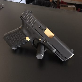 Lohman Gunsmith - G19 With Gold accents and barrel - Machine Shops Near Me - Houston, Texas Lohman Gunsmith - G19 With Gold accents and barrel - Machine Shops Near Me - Houston, Texas