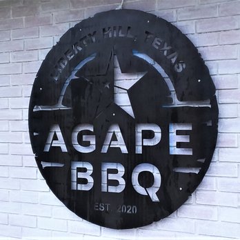 Agape BBQ - The sign outside. - Barbeque Near Me - Liberty Hill, Texas