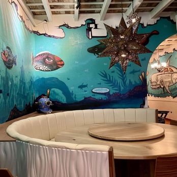 Salty Senorita - Tropical ocean theme continues. Larger booth with giant lazy Susan. - Seafood Near Me - San Juan, Puerto Rico Salty Senorita - Tropical ocean theme continues. Larger booth with giant lazy Susan. - Seafood Near Me - San Juan, Puerto Rico
