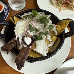 Chilaquiles, baja fish tacos