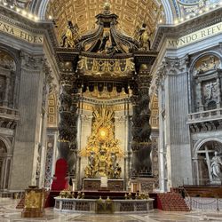 What a Life Tours - Papal throne at St. Peter's basilica.