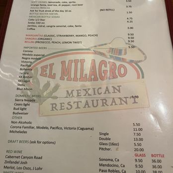 El Milagro Mexican Restaurant - Menu - Mexican Near Me - Grass Valley, California El Milagro Mexican Restaurant - Menu - Mexican Near Me - Grass Valley, California