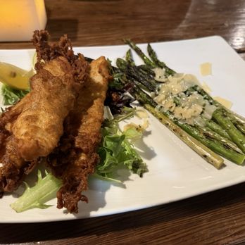 The Loft Restaurant - Halibut and upgraded to grilled asparagus - Seafood Near Me - Bellingham, Washington