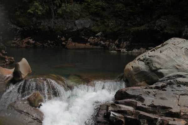 Photo of Nooksack Falls - Glacier, WA, US. Above the falls.