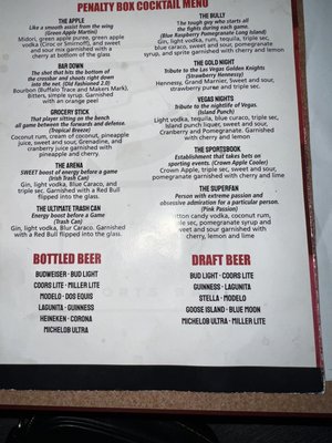 Menu photo 2 Penalty Box Henderson, NV