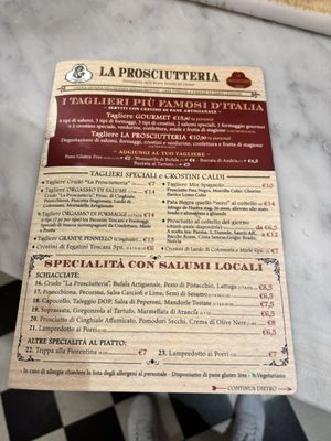 Menu photo 7 La Prosciutteria Florence, FI