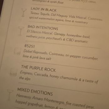 Maple & Ash - House Cocktail menu. - Steakhouses Near Me - Scottsdale, Arizona