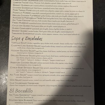 Iron Cactus San Antonio - Menu - Mexican Near Me - San Antonio, Texas