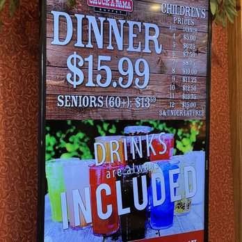 Chuck-A-Rama Buffet - ows a menu for dinner - Buffets Near Me - Boise, Idaho Chuck-A-Rama Buffet - ows a menu for dinner - Buffets Near Me - Boise, Idaho