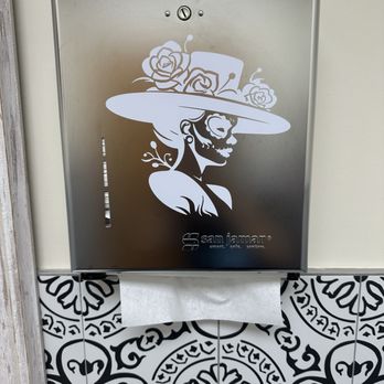 Taqueria Catrinas - Beautiful stencils in the bathroom - Mexican Near Me - Carrollton, Texas Taqueria Catrinas - Beautiful stencils in the bathroom - Mexican Near Me - Carrollton, Texas