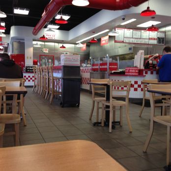 Five Guys - Milford Five Guys Burgers -- Junction Plaza: 9 Medway Road / Route 109, Milford Interior - Fast Food Near Me - Milford, Massachusetts Five Guys - Milford Five Guys Burgers -- Junction Plaza: 9 Medway Road / Route 109, Milford Interior - Fast Food Near Me - Milford, Massachusetts