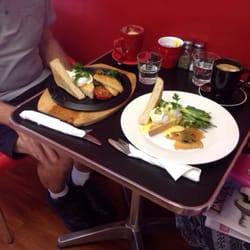 Our Special Place Cafe - Our special breakfast  GRILLED ASPARAGUS, POACHED EGGS, CURED SALMON AND HOLLANDAISE SAUCE WITH THICK CUT TOAST.
