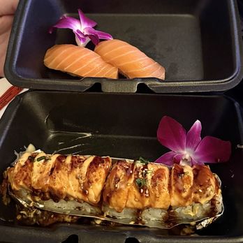 Sunset Sushi - 2pc Salmon Nigiri ($5), Baked Salmon Roll ($14) - Sushi Bars Near Me - Phoenix, Arizona Sunset Sushi - 2pc Salmon Nigiri ($5), Baked Salmon Roll ($14) - Sushi Bars Near Me - Phoenix, Arizona