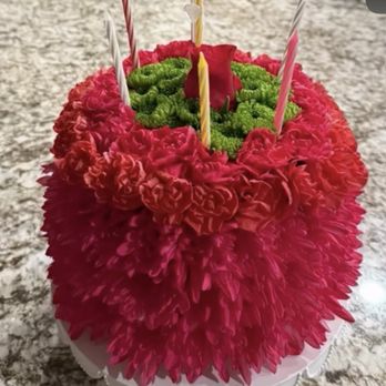 Rocklin Flower Shop - Birthday Wishes Flower Cake [Vibrant] - Florists Near Me - Rocklin, California