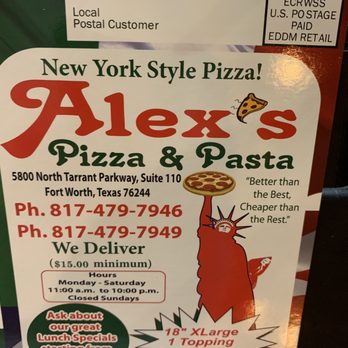 Alex's Pizza and Pasta Keller - Pizza Near Me - Fort Worth, Texas