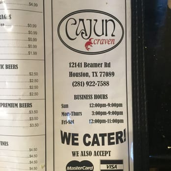 Cajun Craven - Menu. Crawfish size. Very good food! - Cajun/Creole Near Me - Houston, Texas