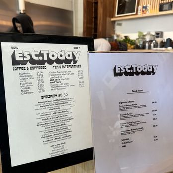 Established Today - Menu - 2025 - Coffee & Tea Near Me - Los Angeles, California