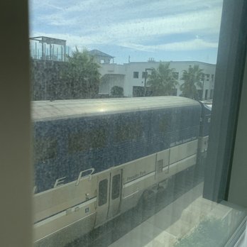 SpringHill Suites by Marriott Oceanside Beach - The train. Neither picture is zoomed in. That is how close it is. - Hotels Near Me - Oceanside, California