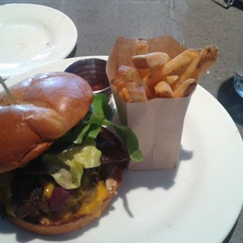 Northwater - Signature burger, $12, the pattie was really thick, well cooked and incredibly juicy. The fries were rosemary sea salt..yum! - American Near Me - Bellingham, Washington