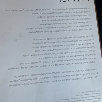 BATA - June 2023 menu - New American Near Me - Tucson, Arizona