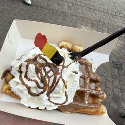 Chocolate and Whipped cream waffle
