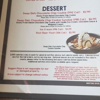 Beggars Pizza - Menu as of 3/30/19 - Pizza Near Me - Whiting, Indiana