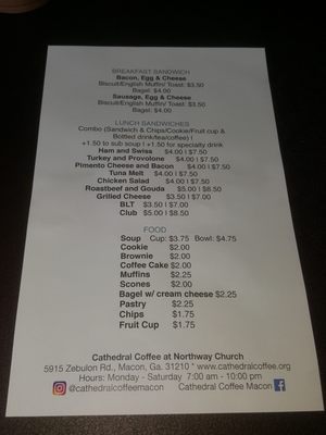 Menu photo 6 Cathedral Coffee Macon, GA Menu photo 6 Cathedral Coffee Macon, GA