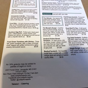 Julep Kitchen & Bar - Menu - Barbeque Near Me - Annapolis, Maryland Julep Kitchen & Bar - Menu - Barbeque Near Me - Annapolis, Maryland