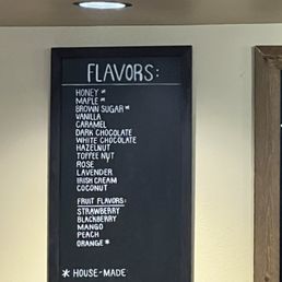 Flavor menu Flavor menu