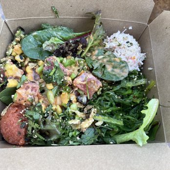Fresh Box - Create Your Own Medium Box (Tuna, spicy tuna, and salmon with brown rice and mixed greens) - Poke Near Me - Concord, California