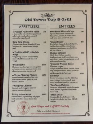 Menu photo 1 Old Town Tap & Grill Bandon, OR Menu photo 1 Old Town Tap & Grill Bandon, OR