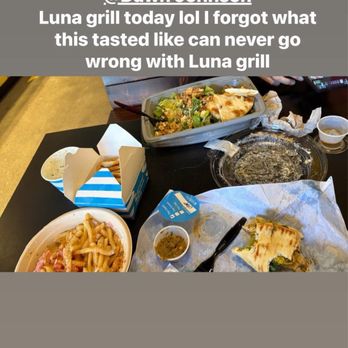 Luna Grill Hillcrest - Chipotle chicken wrap Peach salad Loaded fries Pita bread with tzatziki - Mediterranean Near Me - San Diego, California Luna Grill Hillcrest - Chipotle chicken wrap Peach salad Loaded fries Pita bread with tzatziki - Mediterranean Near Me - San Diego, California
