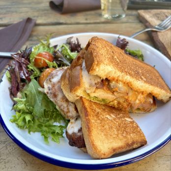 Campsite Brewing Company - Grilled Achiote Chicken Sandwich with Salad. - Brewpubs Near Me - Covina, California