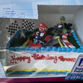 Baskin-Robbins - a birthday cake with mario kart racers - Ice Cream & Frozen Yogurt Near Me - Las Vegas, Nevada Baskin-Robbins - a birthday cake with mario kart racers - Ice Cream & Frozen Yogurt Near Me - Las Vegas, Nevada
