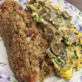 Waipahu Cafe - Mushroom Omelette with Fried Rice - Diners Near Me - Waipahu, Hawaii Waipahu Cafe - Mushroom Omelette with Fried Rice - Diners Near Me - Waipahu, Hawaii