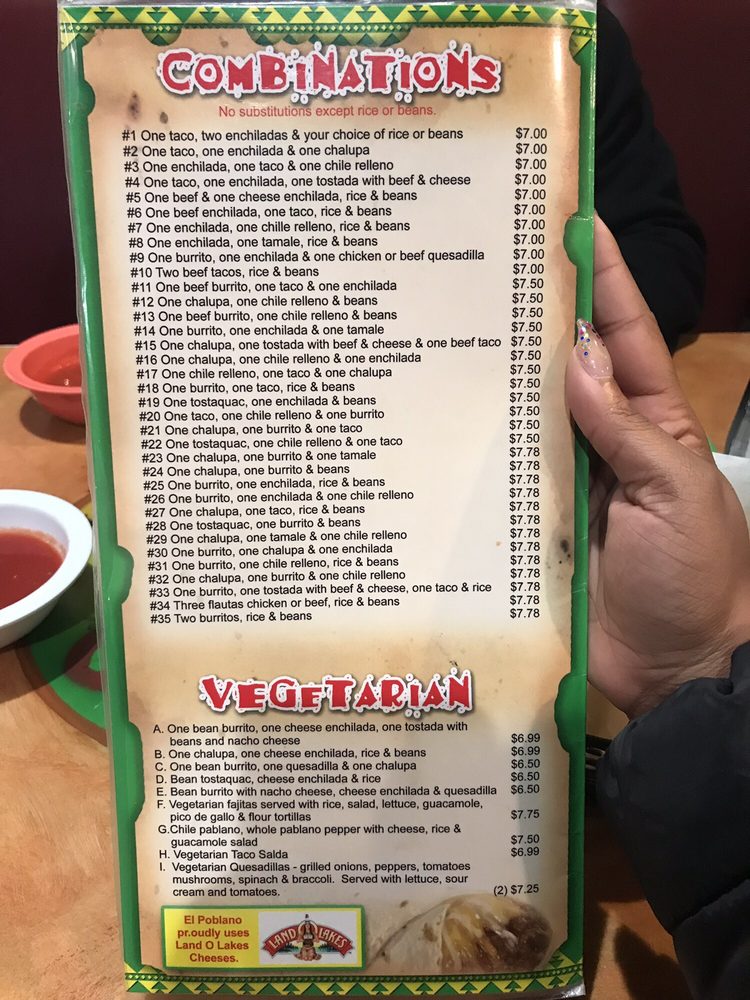 Online Menu of El Poblano Restaurant, Newberry, South Carolina, 29108