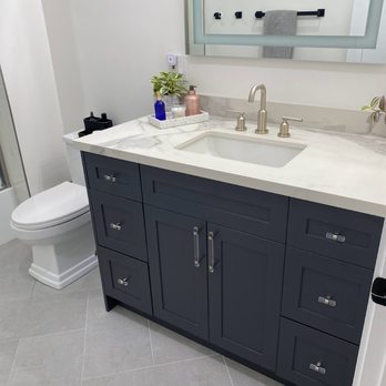 Grand Forest Cabinetry - Custom bathroom vanity (Shadow color - same as my kitchen island). - Cabinetry Near Me - Union City, California